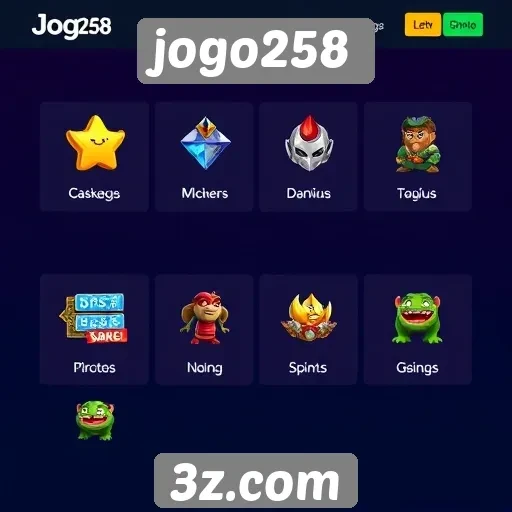 Exploração das funcionalidades do site jogo258
